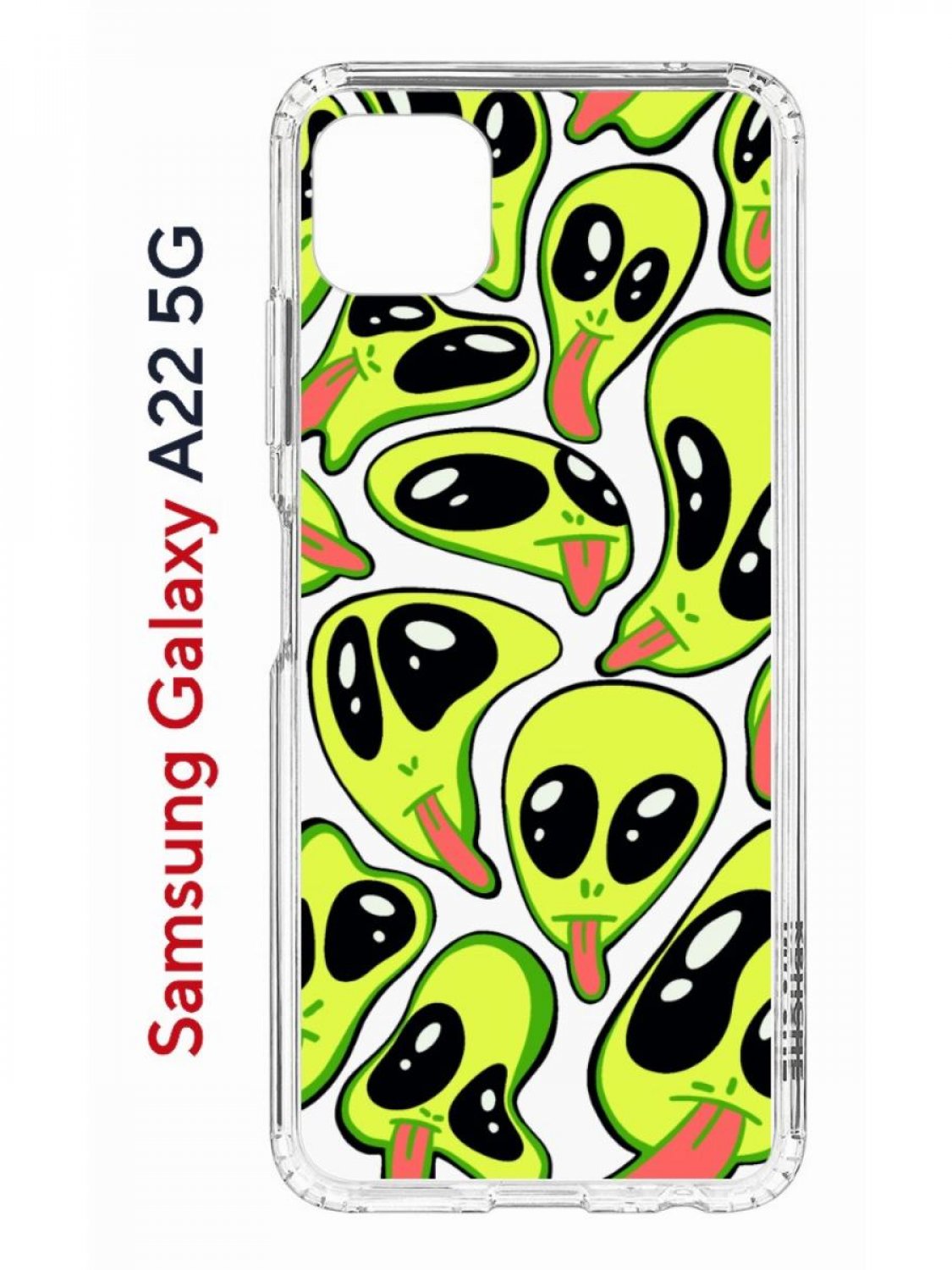 

Чехол на Samsung A22s 5G с принтом Kruche Print Инопланетянин, противоударный бампер, Прозрачный;зеленый;черный;розовый, Самсунг Галакси А22с 5джи