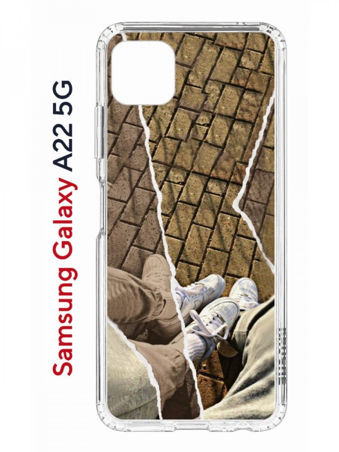 Чехол на Samsung A22s 5G с принтом Kruche Print Пара белые кроссы, противоударный бампер