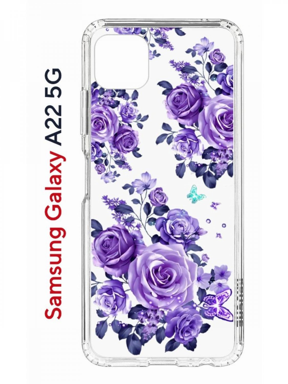 фото Чехол на samsung galaxy a22s 5g с принтом kruche print roses, противоударный бампер кruче