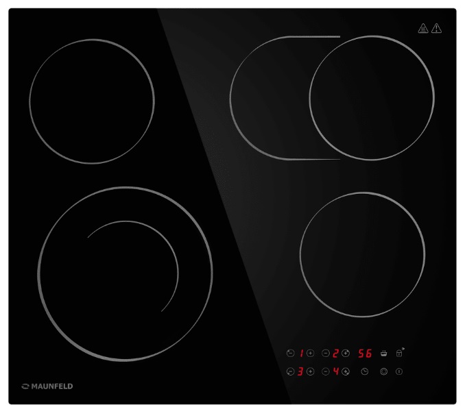 

Встраиваемая варочная панель электрическая MAUNFELD CVCE594SMDBK черный, CVCE594SMDBK