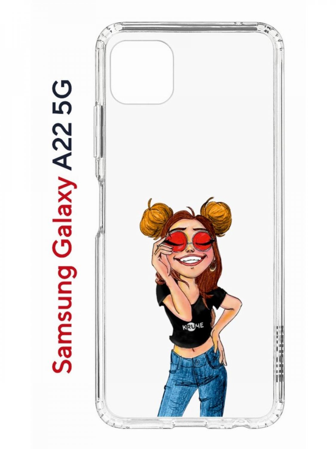 фото Чехол на samsung galaxy a22s 5g с принтом kruche print smiling, противоударный бампер кruче