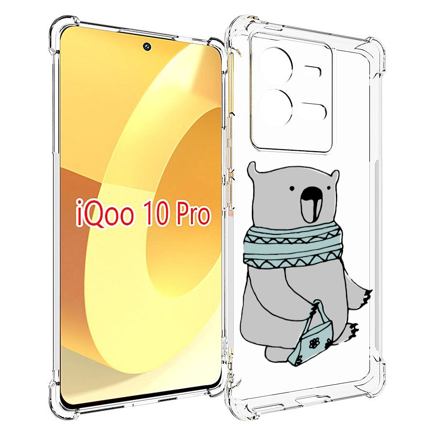 

Чехол MyPads Модный медведь для Vivo iQOO 10 Pro, Прозрачный, Tocco