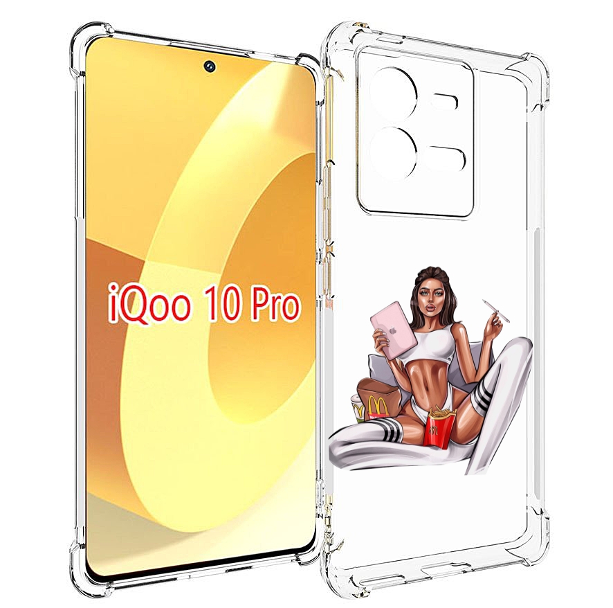 

Чехол MyPads Модная-иллюстрация-девушки женский для Vivo iQOO 10 Pro, Прозрачный, Tocco