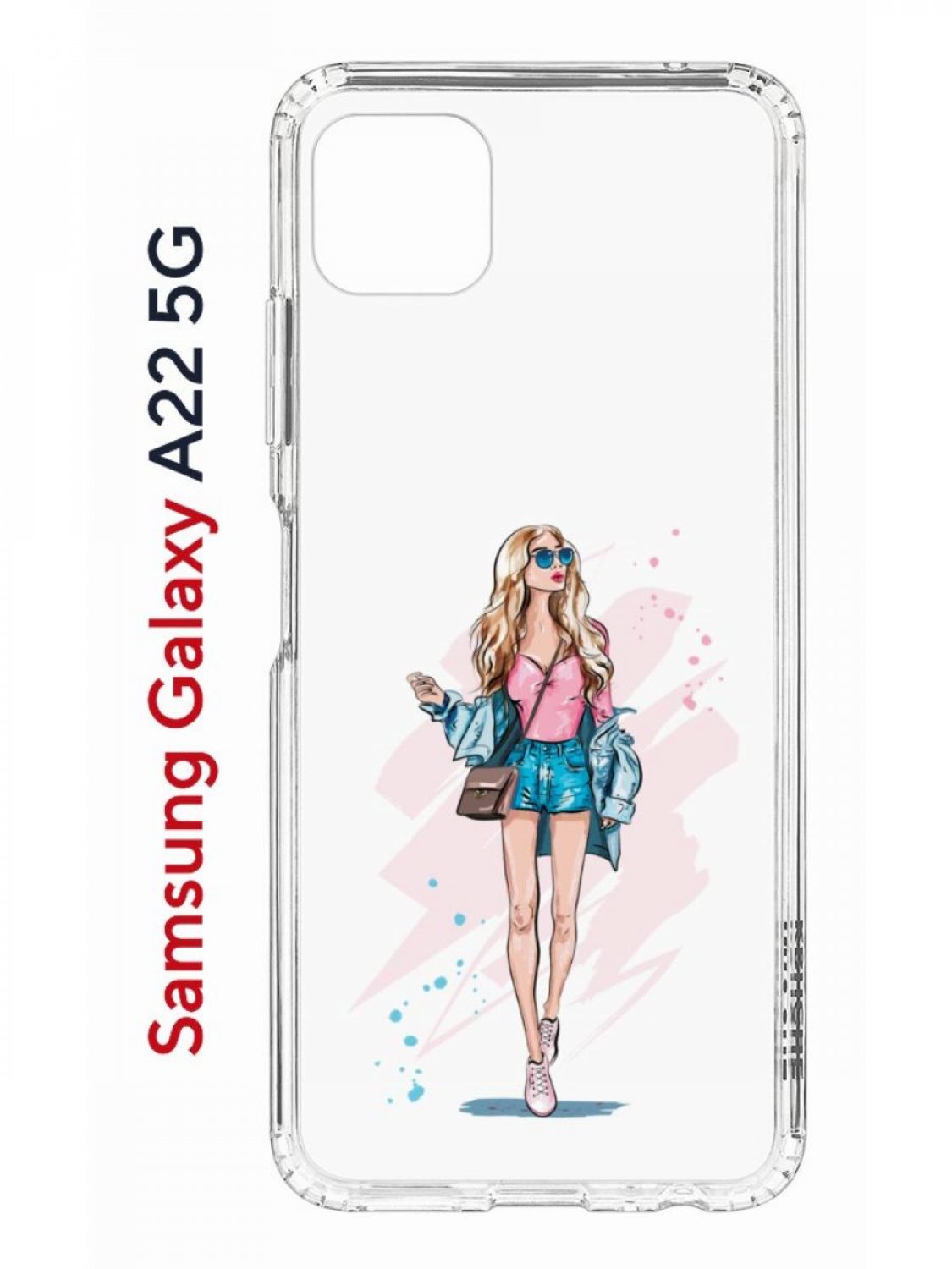 фото Чехол на samsung galaxy a22s 5g с принтом kruche print fashion girl, противоударный бампер кruче