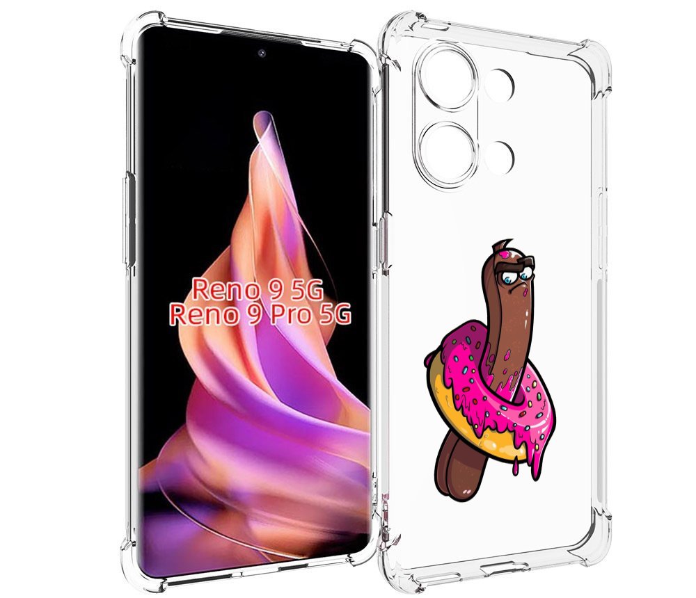 

Чехол MyPads эклер в пончике для Oppo Reno 9/Reno 9 Pro, Прозрачный, Tocco