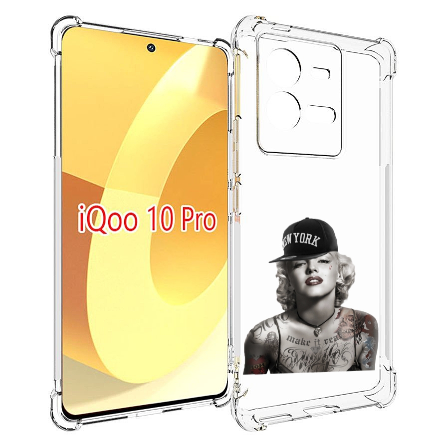 

Чехол MyPads Мерлин Монро с тату женский для Vivo iQOO 10 Pro, Прозрачный, Tocco