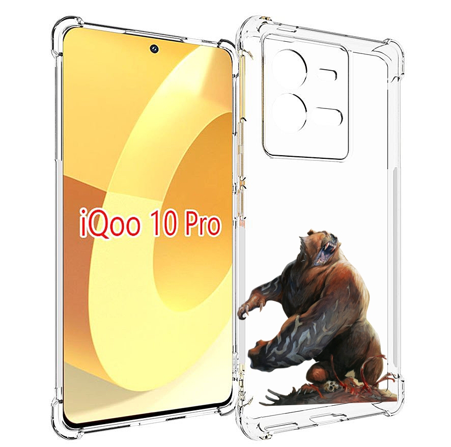 

Чехол MyPads Медведь-жестокий для Vivo iQOO 10 Pro, Прозрачный, Tocco