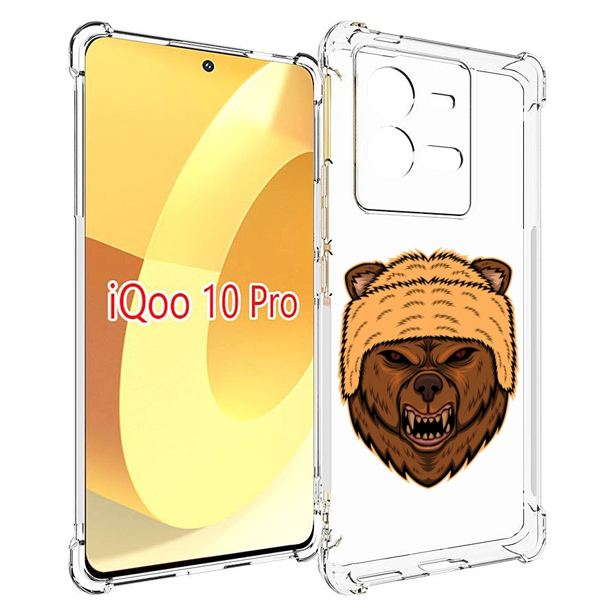 

Чехол MyPads Медведь-в-шапке для Vivo iQOO 10 Pro, Прозрачный, Tocco
