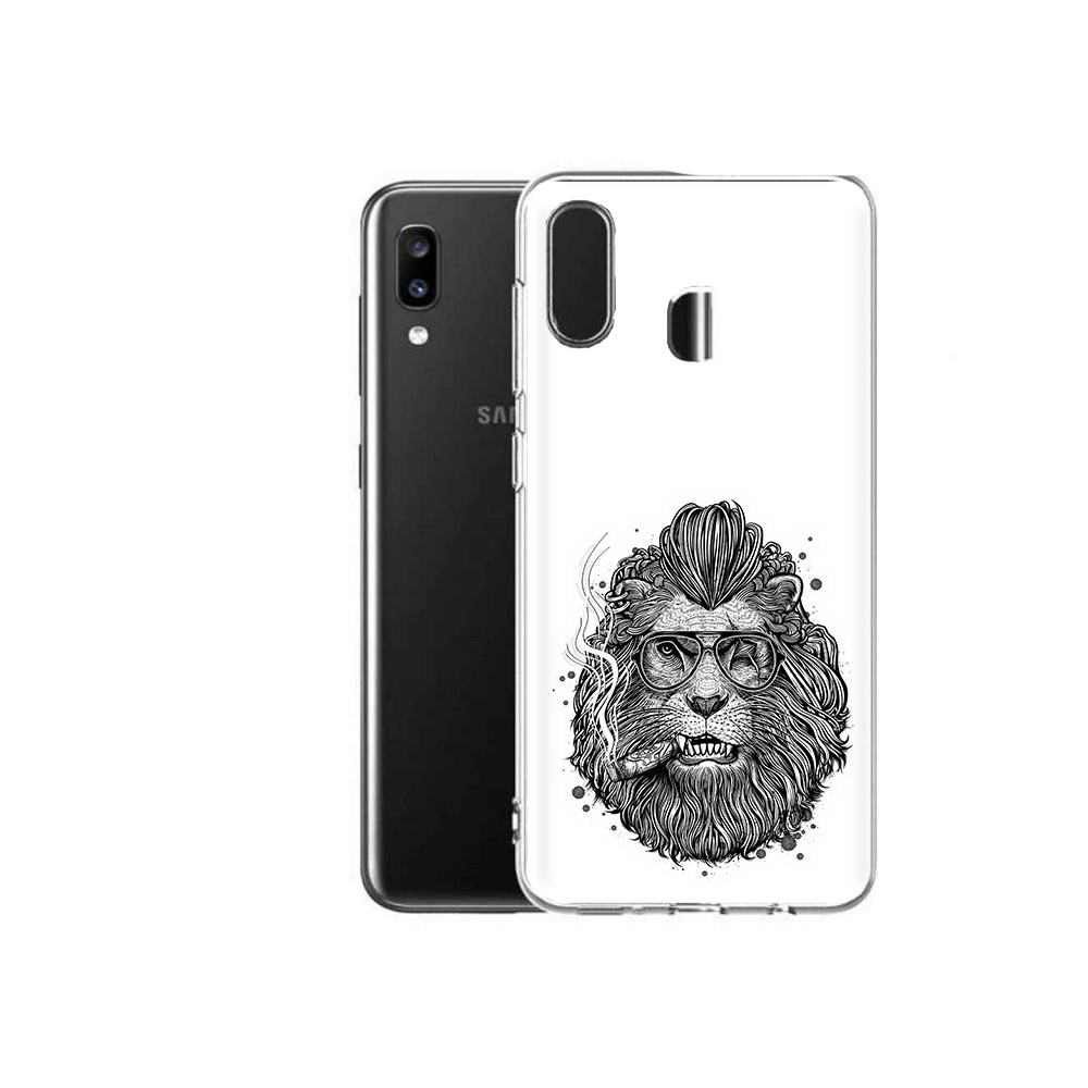 

Чехол MyPads Tocco для Samsung Galaxy A20 курящий лев, Прозрачный, Tocco
