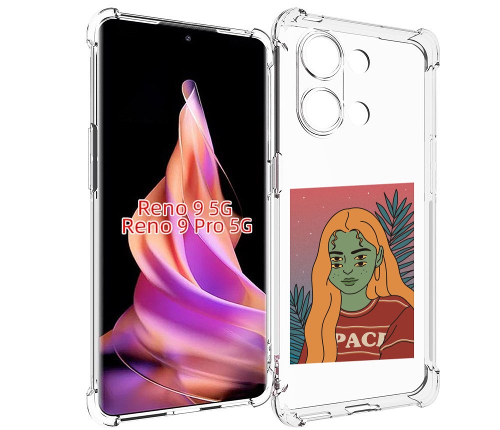 

Чехол MyPads четырехглазая девушка женский для Oppo Reno 9/Reno 9 Pro, Прозрачный, Tocco