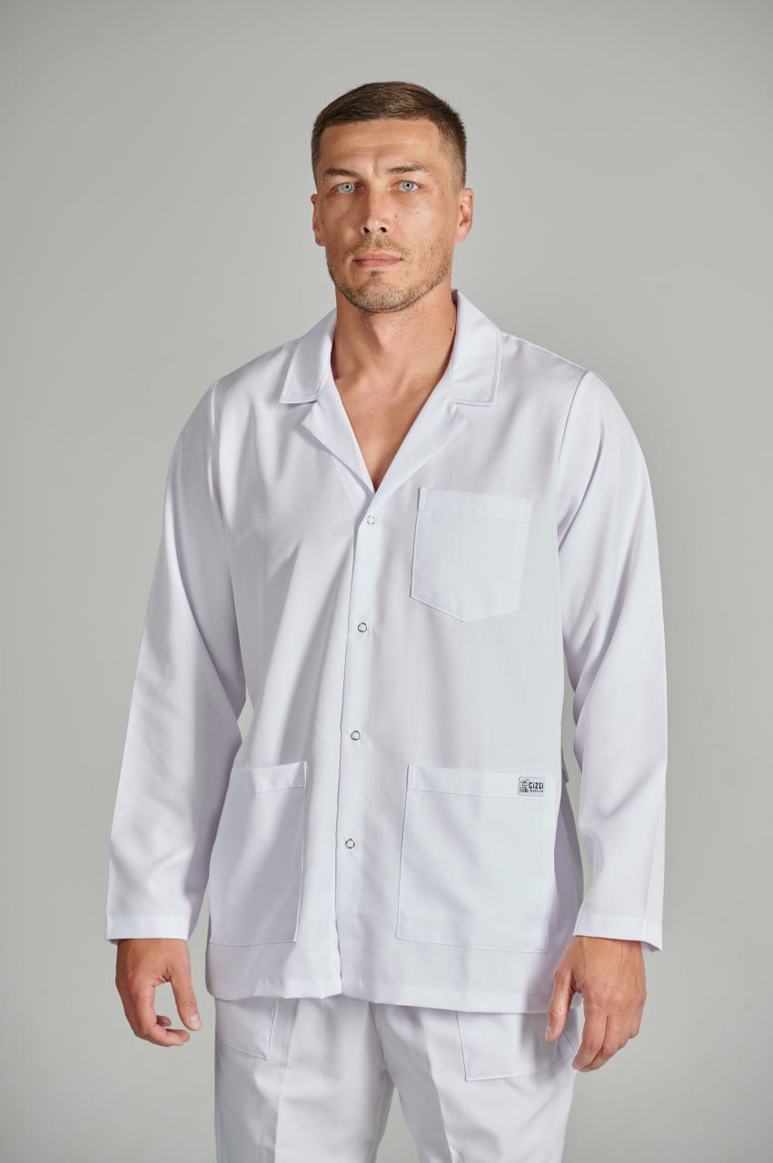 Рубашка медицинская мужская Cizgimedikal Uniforma A310 белая XL