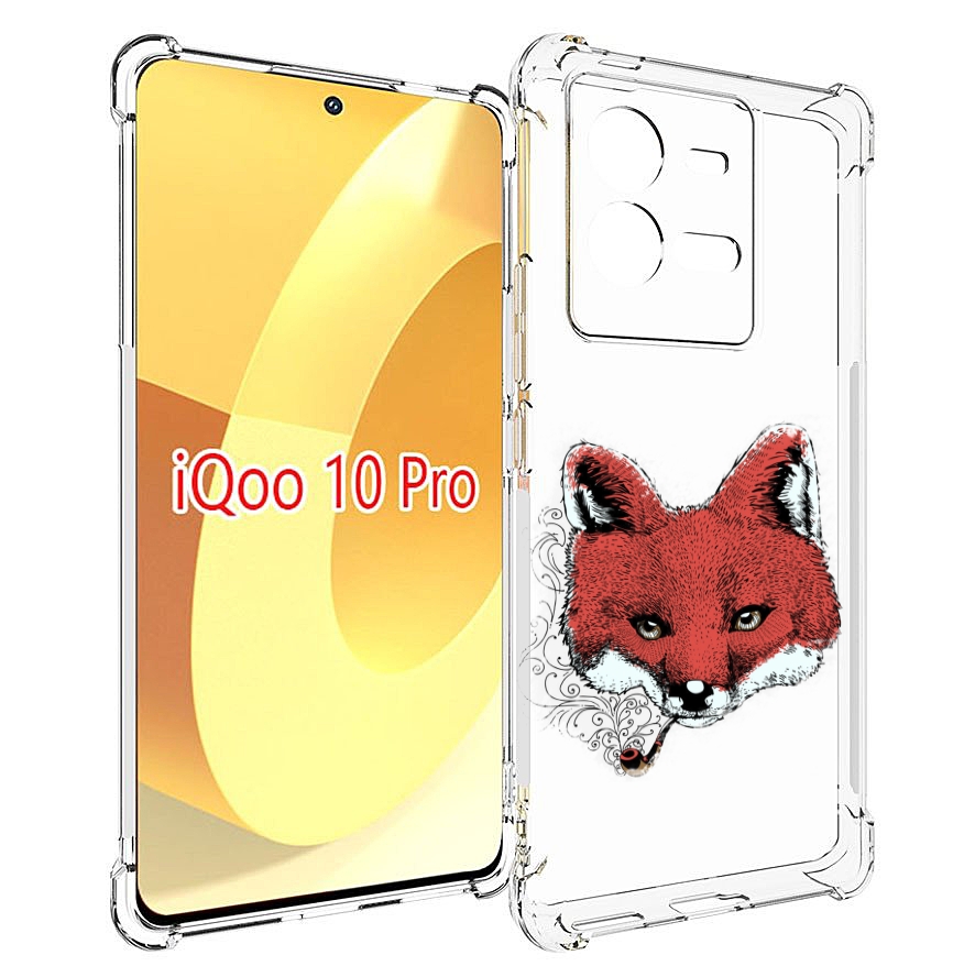 

Чехол MyPads Лис с трубкой для Vivo iQOO 10 Pro, Прозрачный, Tocco
