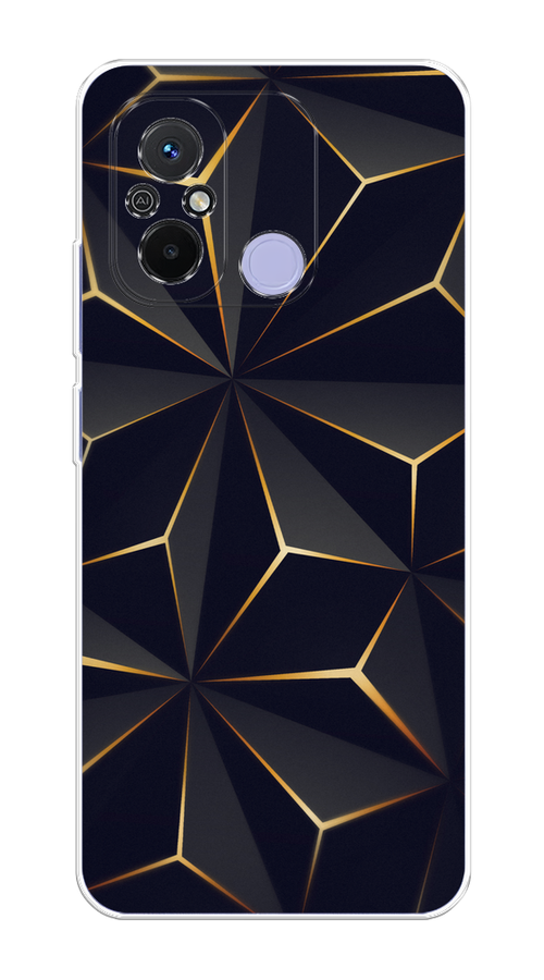 

Чехол на Poco C55 "Черные полигоны", Золотистый;черный, 318250-3