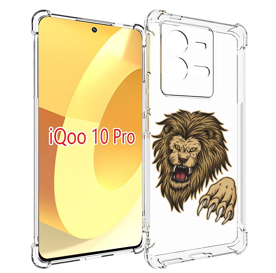 

Чехол MyPads Лев-завоеватель мужской для Vivo iQOO 10 Pro, Прозрачный, Tocco