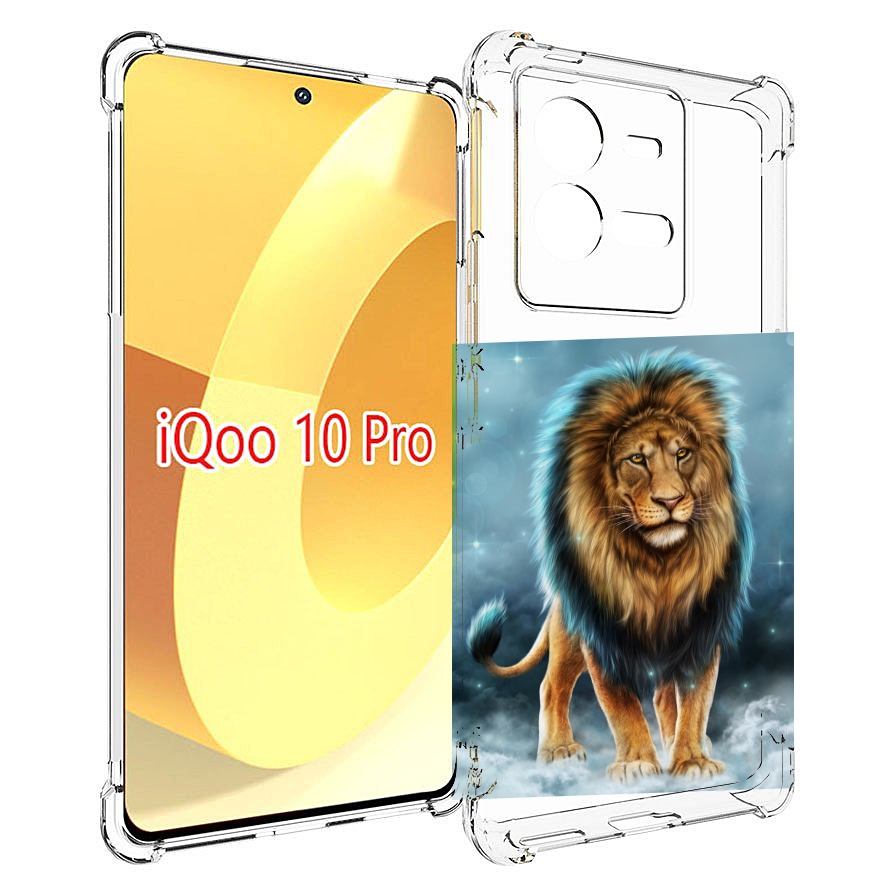 

Чехол MyPads Лев-в-тумане для Vivo iQOO 10 Pro, Прозрачный, Tocco