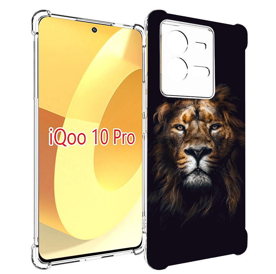 

Чехол MyPads Лев-в-тени мужской для Vivo iQOO 10 Pro, Прозрачный, Tocco