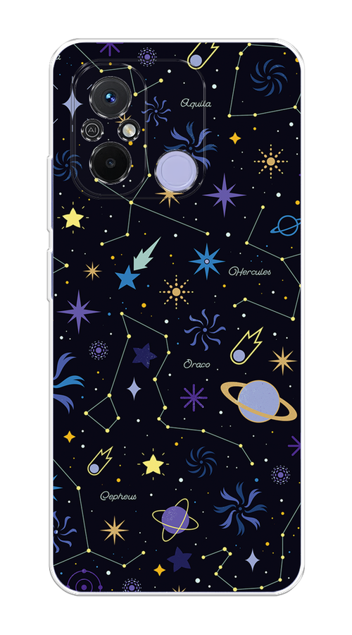 

Чехол на Poco C55 "Цветной космос", Желтый, 318250-2