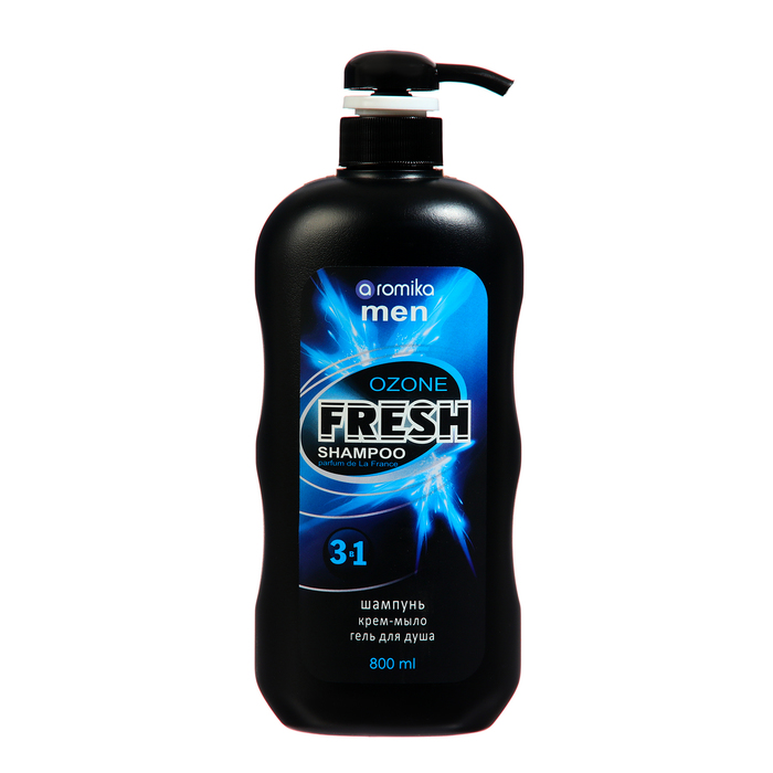 Шампунь для мужчин 3 в 1 Fresh Ozon 800 мл силикагелевый наполнитель miaumi silica gel fresh scented с ароматом свежести 3 8л