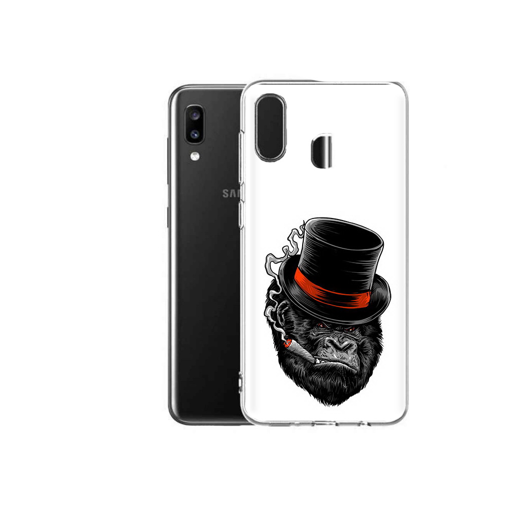

Чехол MyPads Tocco для Samsung Galaxy A20 дизайнерская горилла, Прозрачный, Tocco