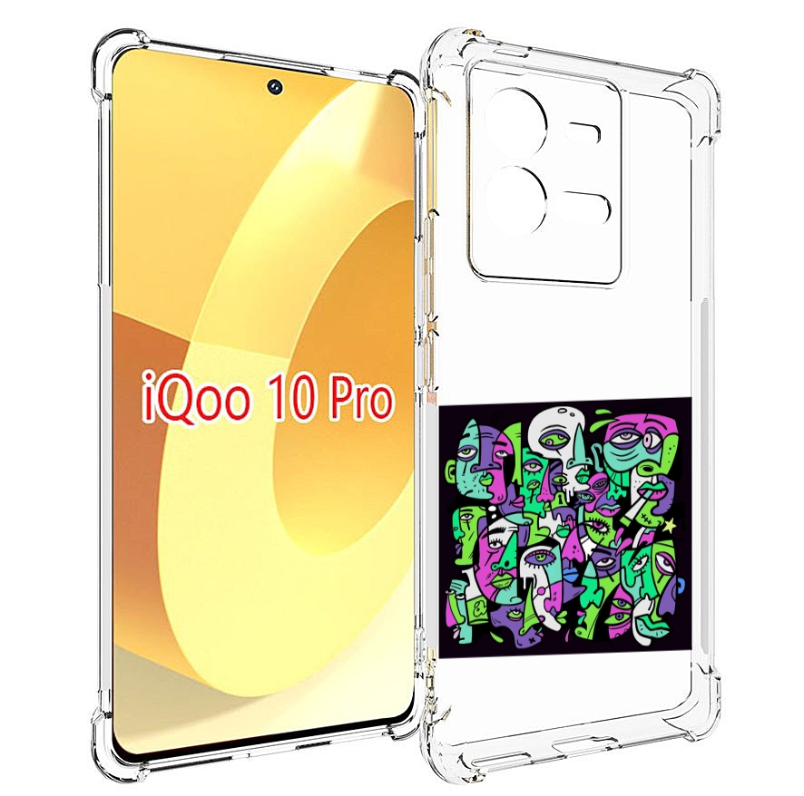

Чехол MyPads Кривой эфир ATL для Vivo iQOO 10 Pro, Прозрачный, Tocco