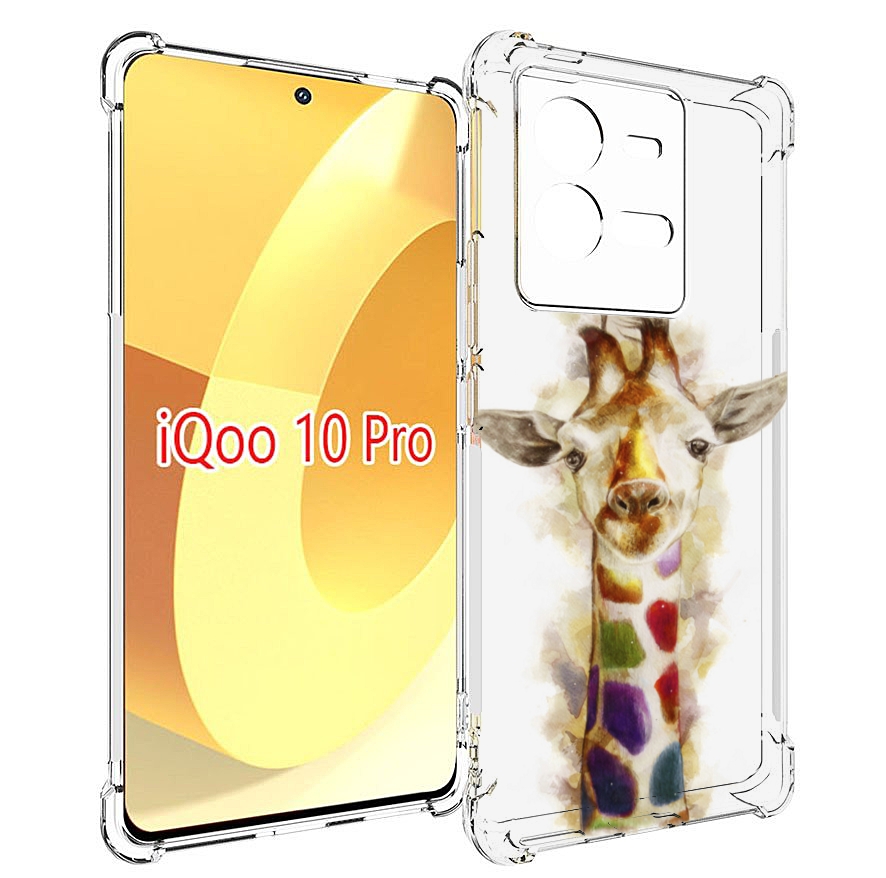 

Чехол MyPads Красочный жираф для Vivo iQOO 10 Pro, Прозрачный, Tocco