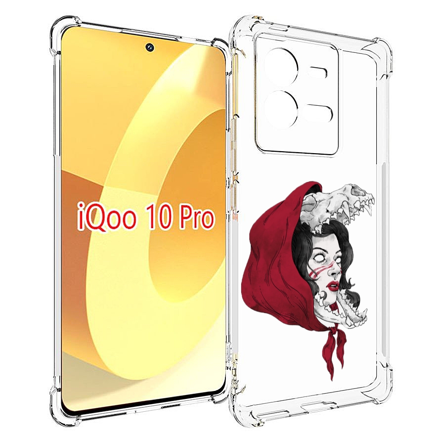 

Чехол MyPads Красная шапочка и волк женский для Vivo iQOO 10 Pro, Прозрачный, Tocco