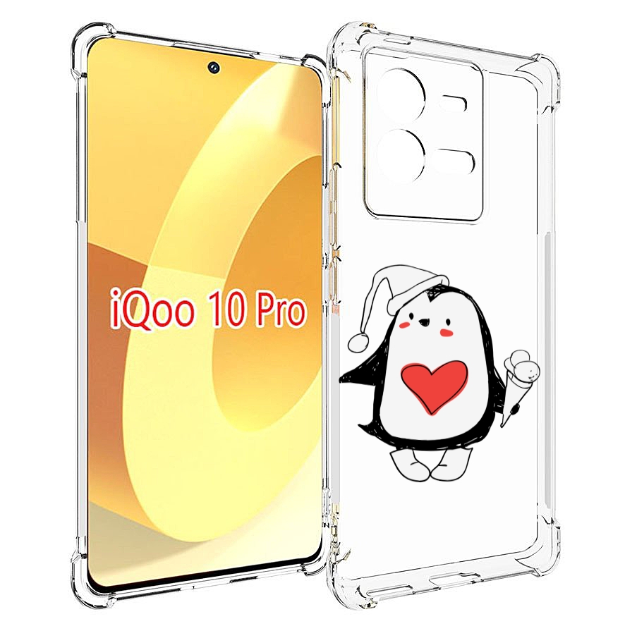 

Чехол MyPads Пингвин с мороженым для Vivo iQOO 10 Pro, Прозрачный, Tocco