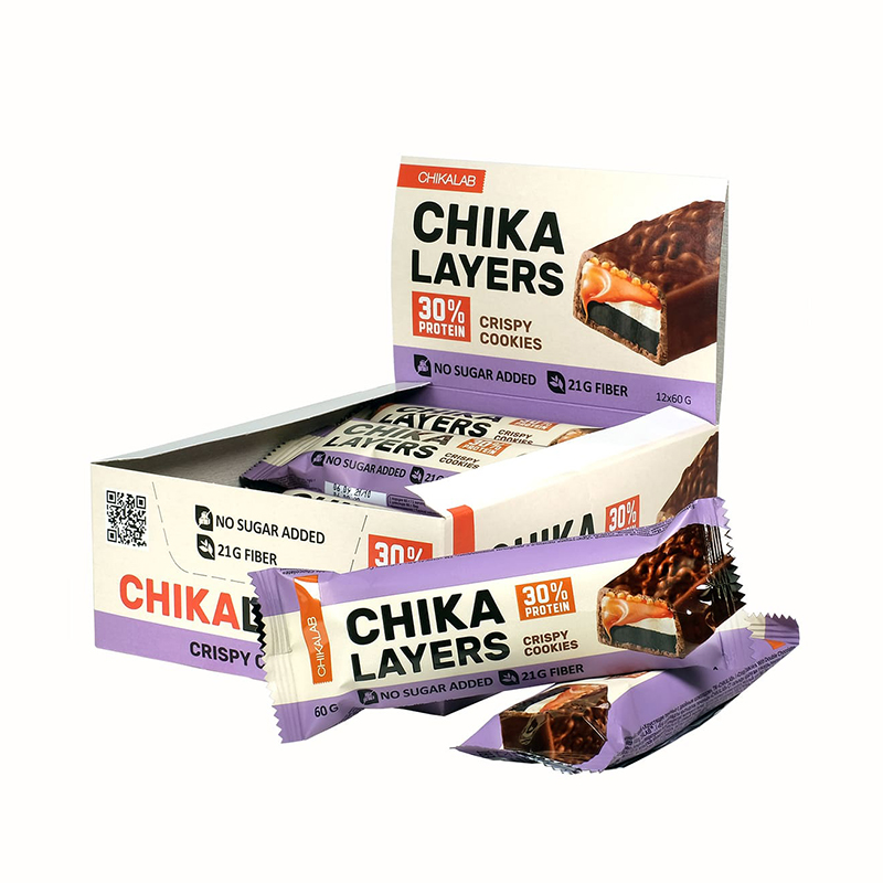 фото Протеиновые батончики chika layers, 20 шт по 60 г, печенье с двойным шоколадом bombbar