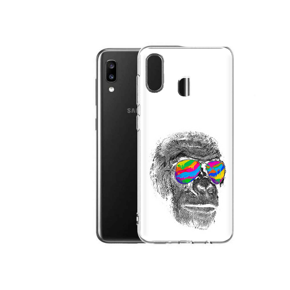 Чехол MyPads Tocco для Samsung Galaxy A20 крутая обезьяна в очках