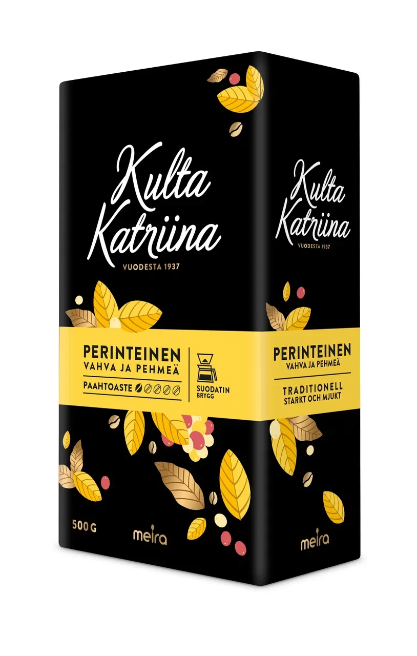 Кофе молотый Kulta Katriina Perintainen №1 500 гр., традиционный светлой обжарки, из Финля