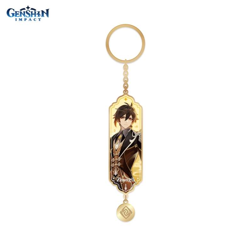 Брелок Genshin Impact Character Banner Art Metal Resin Keychain Vago Mundo Zhongli 999₽