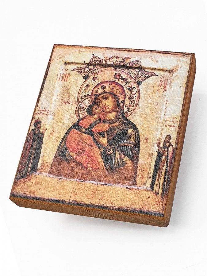 

Икона БМ Владимирская (Волоколамская), под старину, 15х17 см