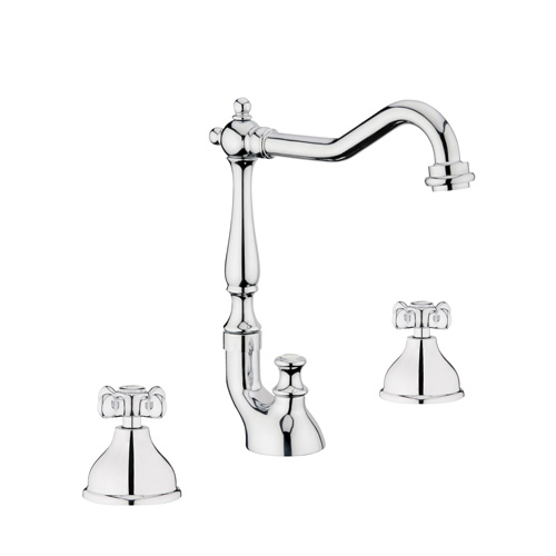 фото Смеситель для раковины webert ottocento bath chrome-gold 3 отв. ot750202017 40345