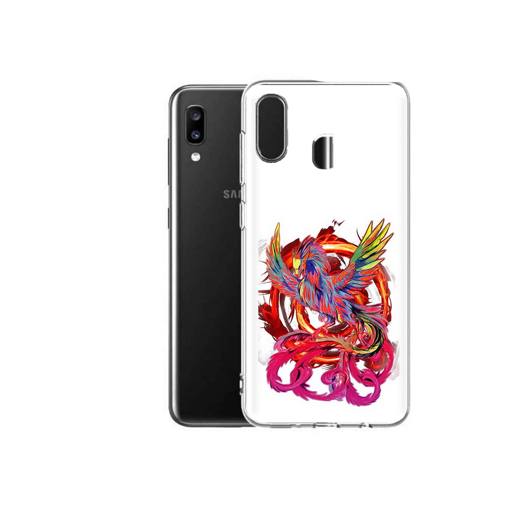 

Чехол MyPads Tocco для Samsung Galaxy A20 красочный феникс, Прозрачный, Tocco