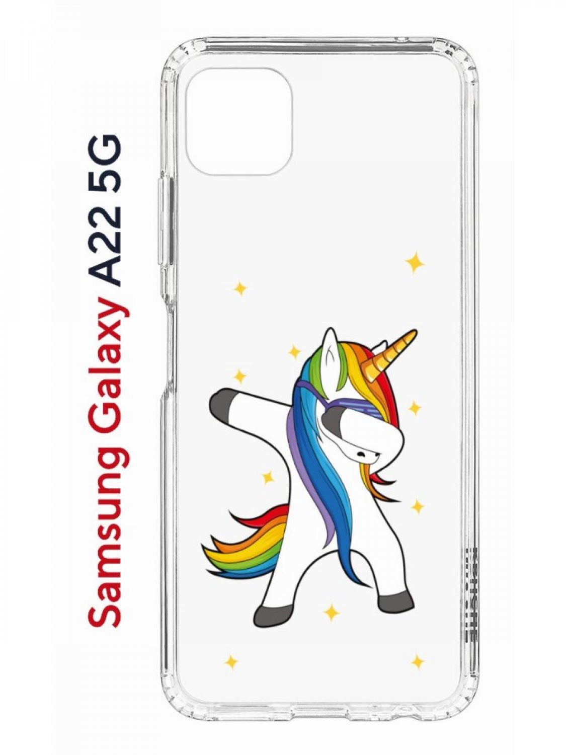 Чехол на Samsung Galaxy A22s 5G с принтом Kruche Print Единорожка, противоударный бампер