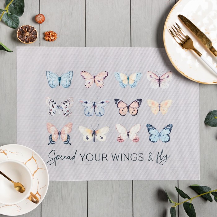 

Салфетка на стол Доляна "You Wings" ПВХ 40*29см, Серый