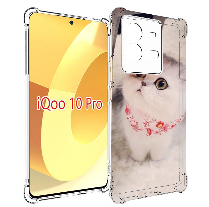 

Чехол MyPads Котеночек женский для Vivo iQOO 10 Pro, Прозрачный, Tocco