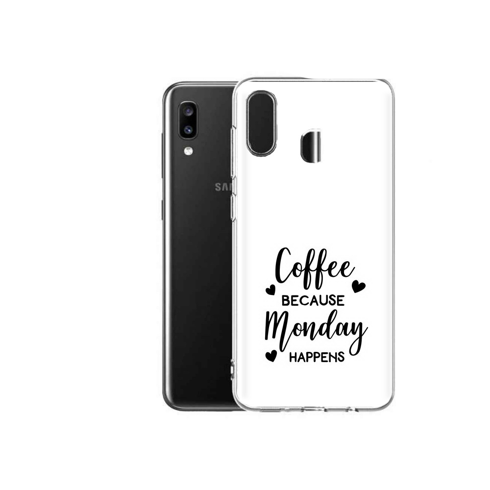 

Чехол MyPads Tocco для Samsung Galaxy A20 кофе и понедельник стал счастливым, Прозрачный, Tocco