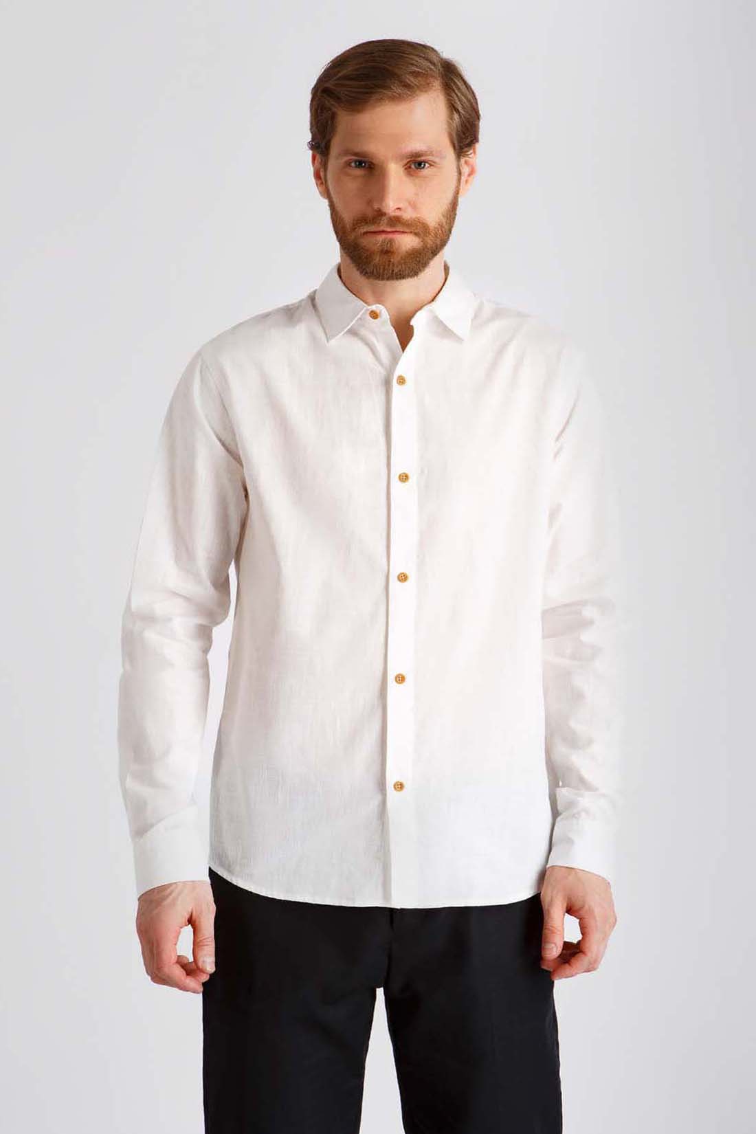 Рубашка мужская Baon B6622013 белая XL