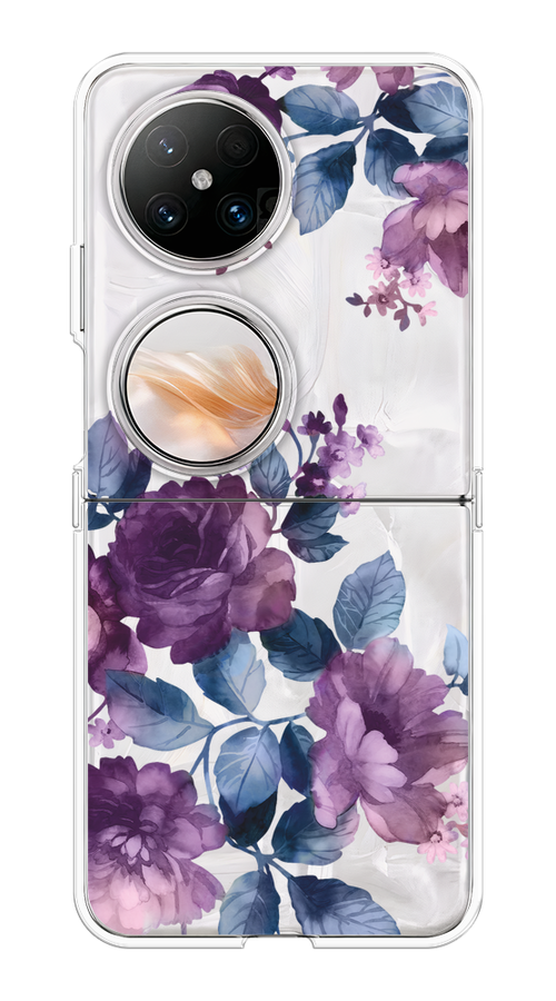 

Чехол на Huawei Pocket 2 "Purple Blossoms", Синий;фиолетовый, 6123850-1