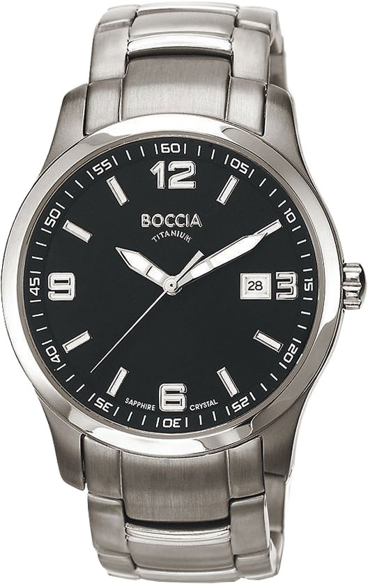 фото Наручные часы кварцевый мужские boccia titanium 3626-03 титановые