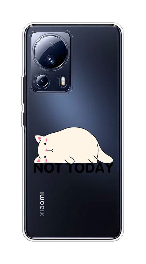 

Чехол на Xiaomi 13 Lite "Cat not today", Белый;розовый;черный, 318150-1