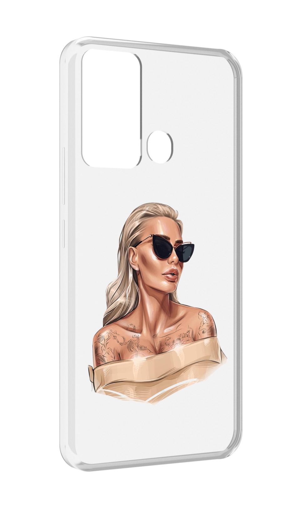 Чехол MyPads блондинка-в-очках женский для Infinix Hot 12i