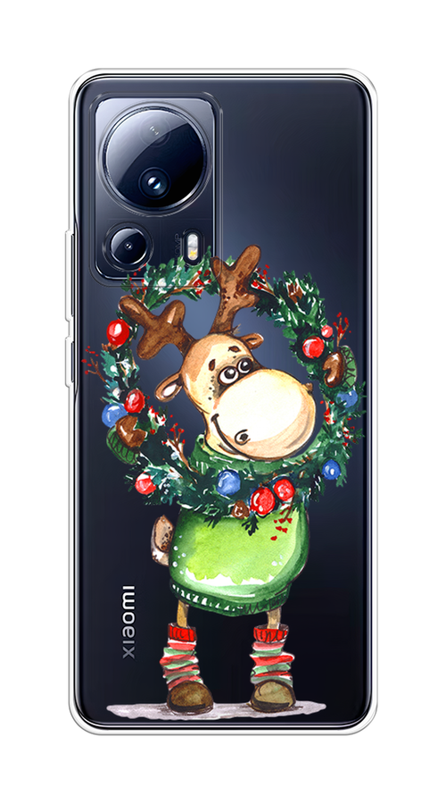 

Чехол на Xiaomi 13 Lite "Олень с новогодним венком", 318150-4