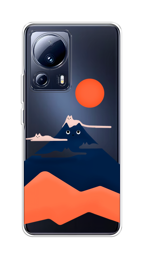 

Чехол на Xiaomi 13 Lite "Кот-гора", Черный;оранжевый, 318150-4