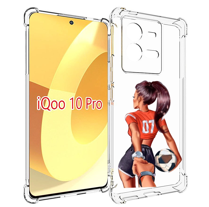 

Чехол MyPads Девушка-футболистка женский для Vivo iQOO 10 Pro, Прозрачный, Tocco