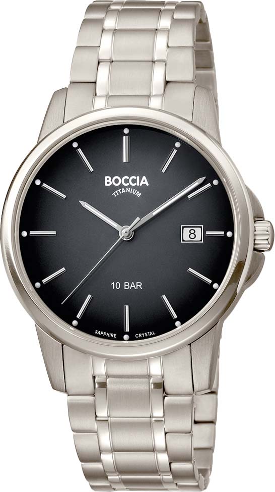 фото Наручные часы кварцевый мужские boccia titanium 3633-07 титановые