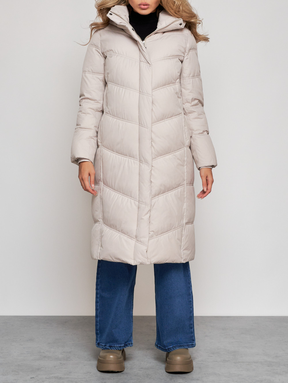 

Пальто женское NoBrand AD52325 серое XXL, Серый, AD52325