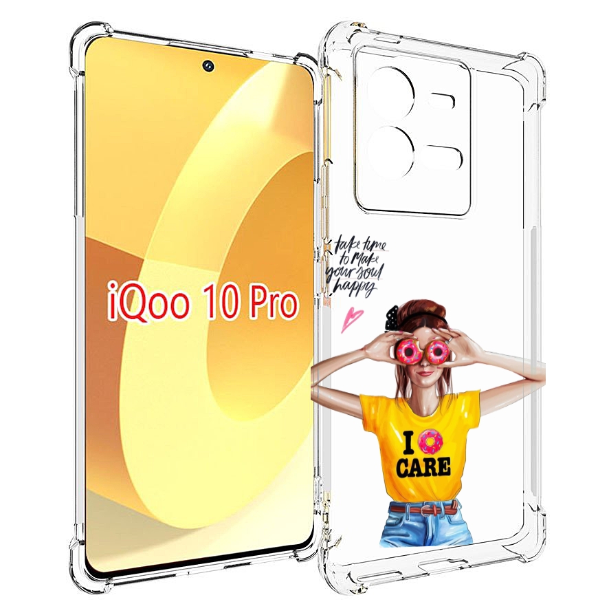 

Чехол MyPads Девушка-с-пончиками женский для Vivo iQOO 10 Pro, Прозрачный, Tocco