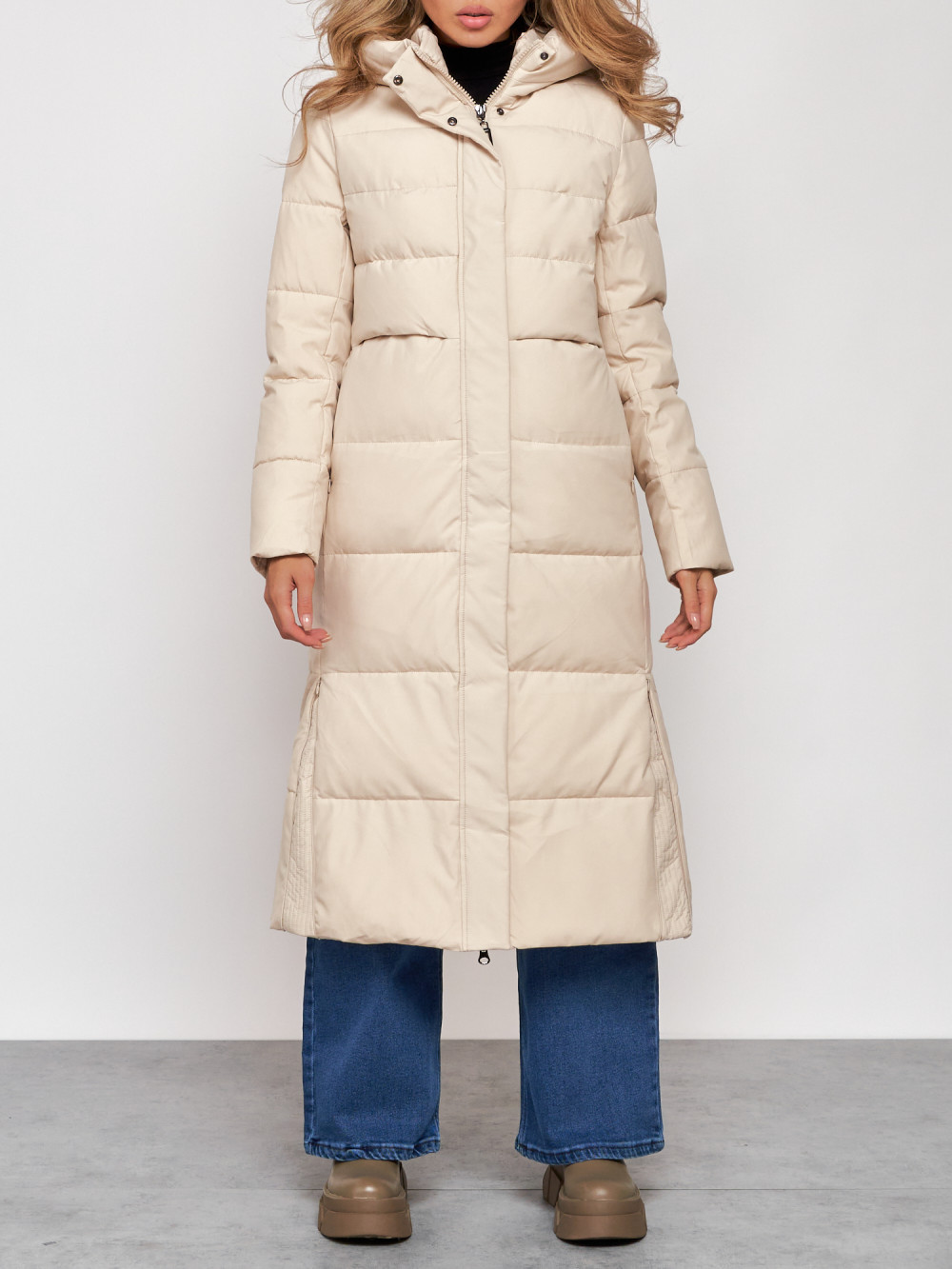 

Пальто женское NoBrand AD52382 бежевое XXL, Бежевый, AD52382